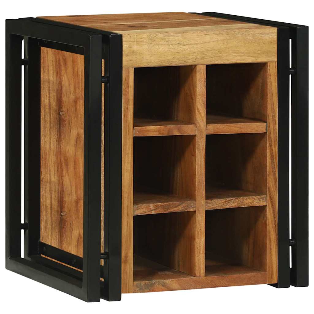 Wine Rack Brown Solid Mango Wood