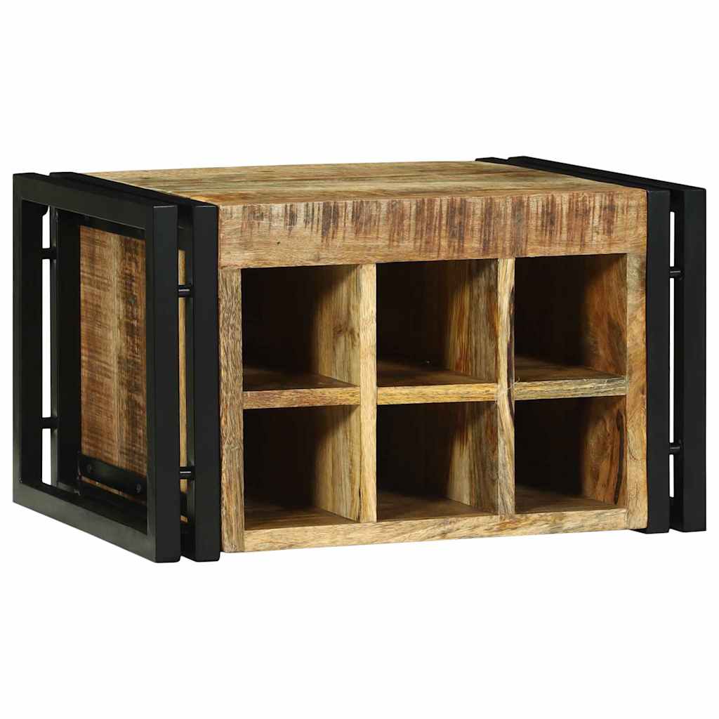 Wine Rack Brown Solid Mango Wood