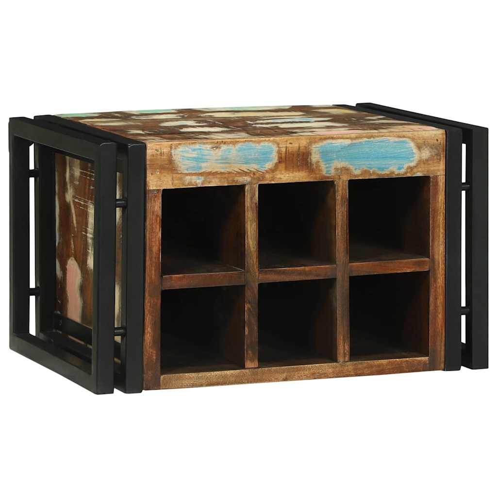 Wine Rack Brown Solid Mango Wood