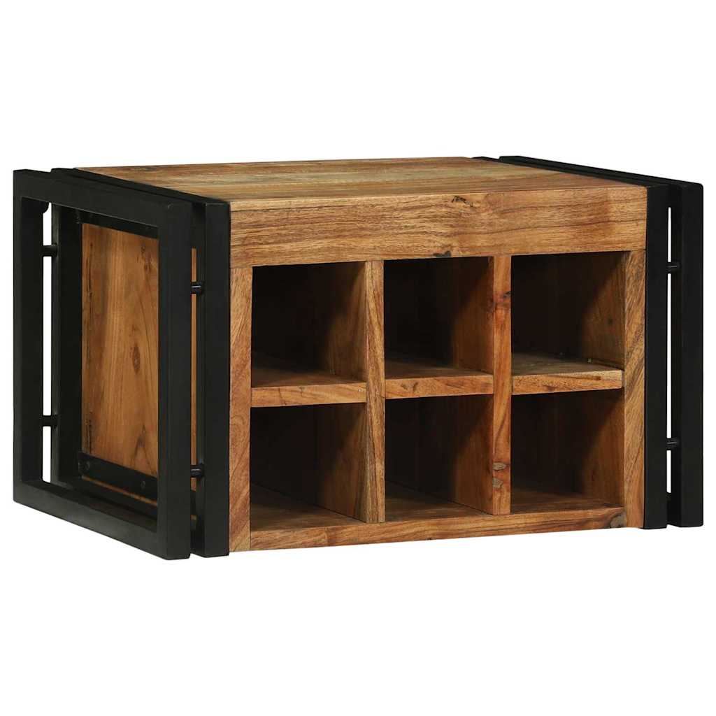 Wine Rack Brown Solid Mango Wood
