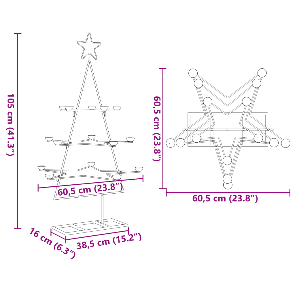 Metal Christmas Tree For Decoration Black