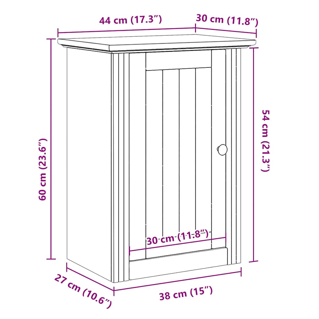 Bathroom Wall Cabinet Bodo 44X30X60 Cm