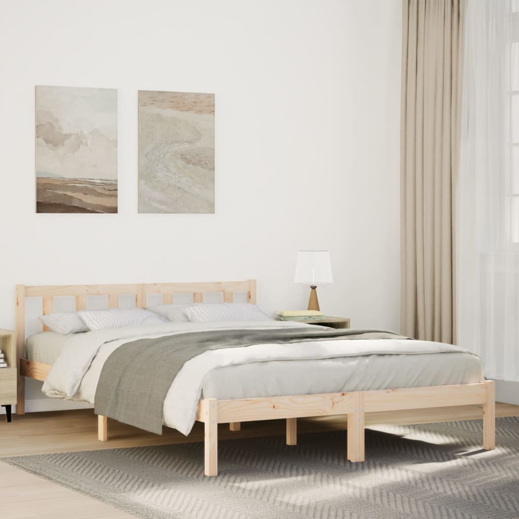 810077  Bed Frame Without Mattress Solid Wood