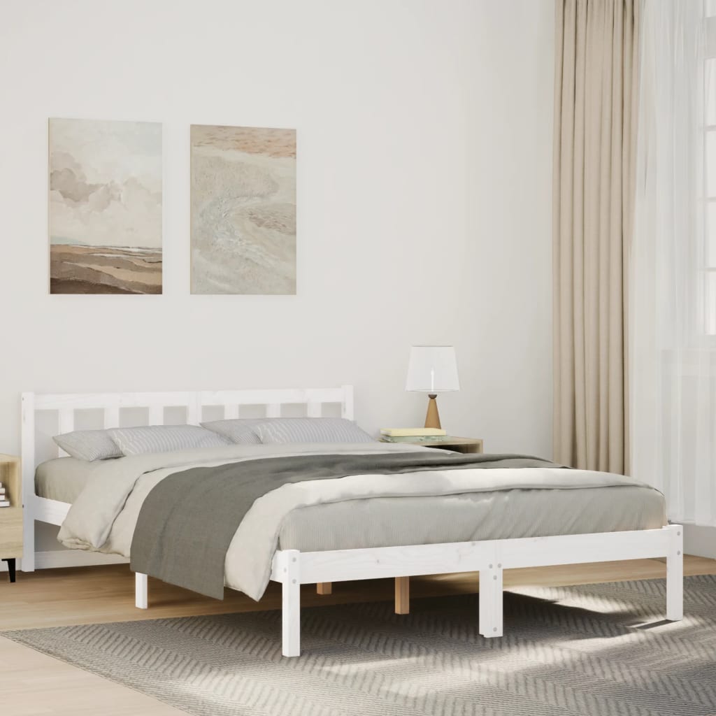 810077  Bed Frame Without Mattress Solid Wood