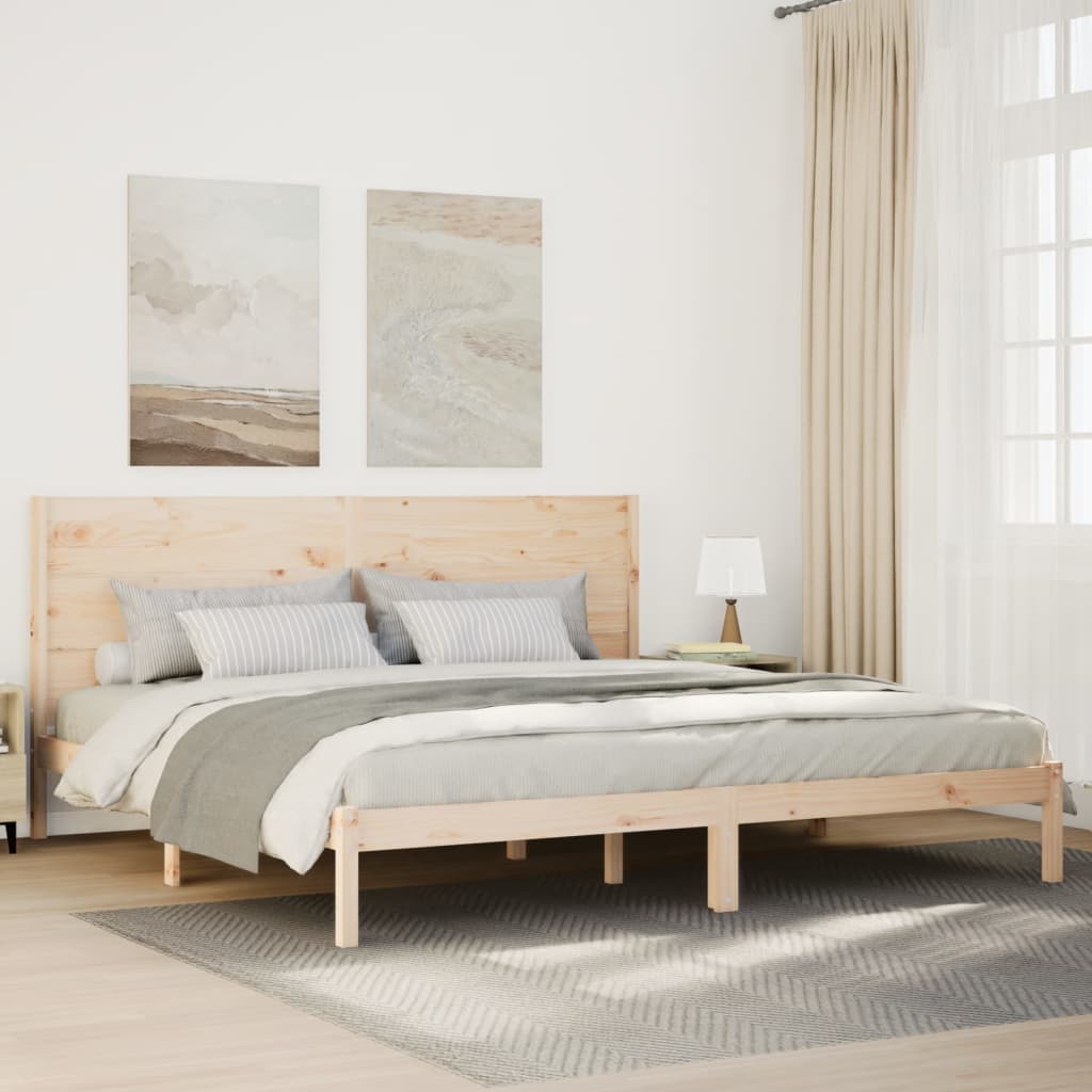Extra Long Bed Frame Without Mattress Solid Wood