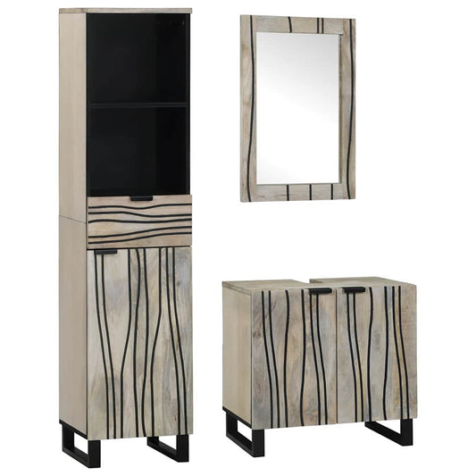 Bathroom Furniture Set With Drawer 3 Pcs White 38 X 33 X 160 Cm