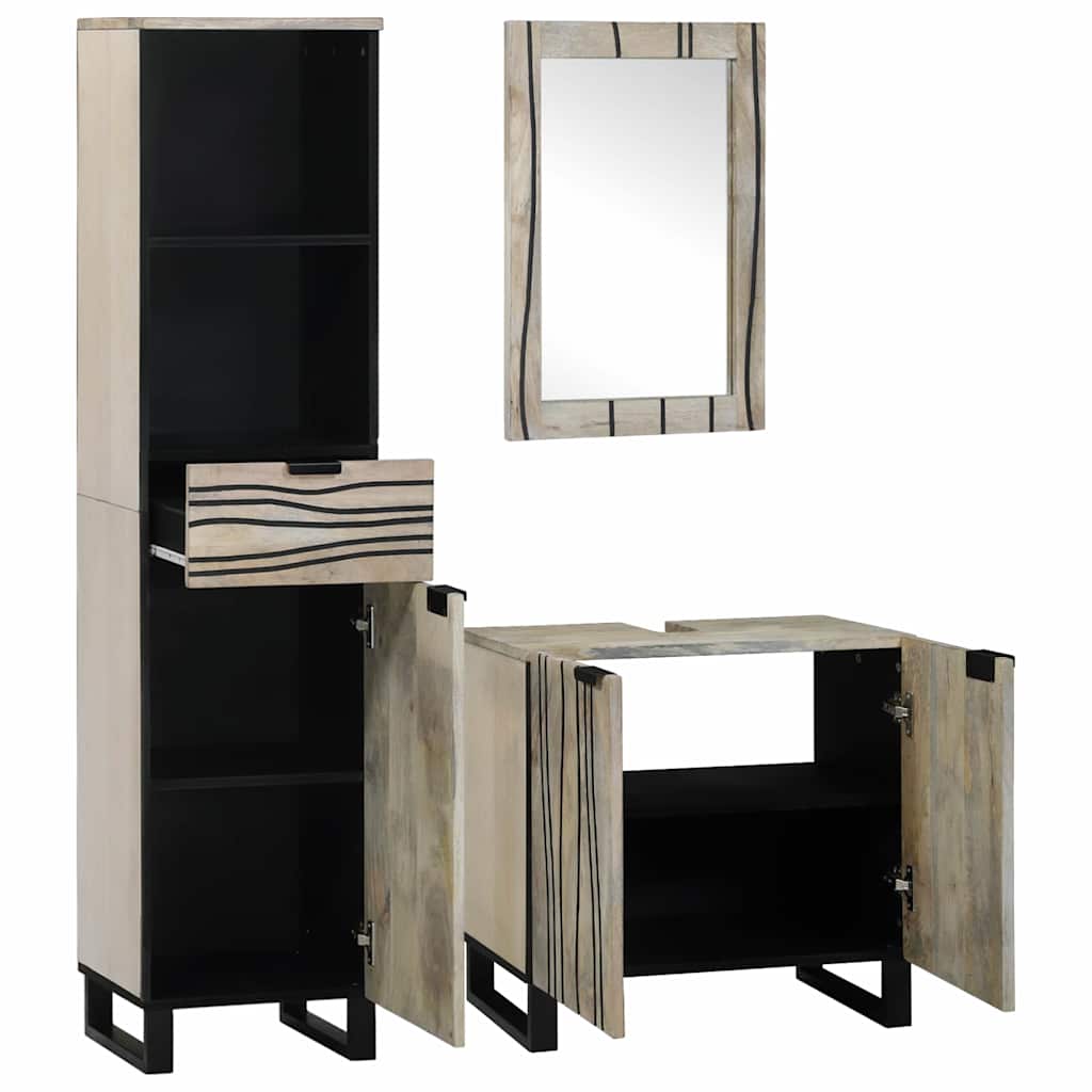 Bathroom Furniture Set With Drawer 3 Pcs White 38 X 33 X 160 Cm
