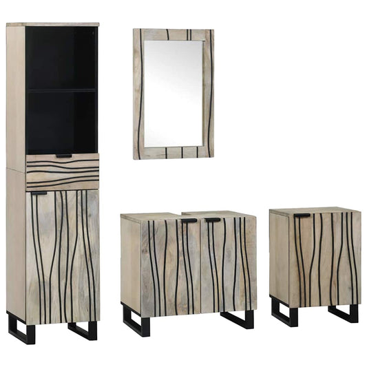 Bathroom Furniture Set 4 Pcs Walnut Brown 38 X 33 X 160 Cm