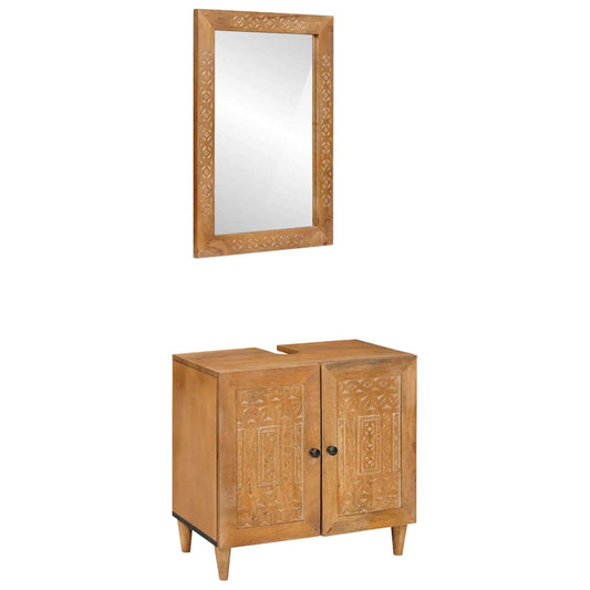 Bathroom Furniture Set Wall-Mounted 2 Pcs 62 X 33 X 58 Cm