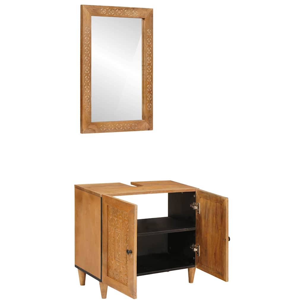Bathroom Furniture Set Wall-Mounted 2 Pcs 62 X 33 X 58 Cm