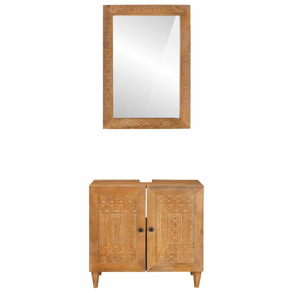Bathroom Furniture Set Wall-Mounted 2 Pcs 62 X 33 X 58 Cm