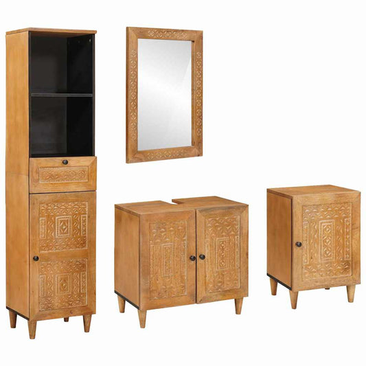 Bathroom Furniture Set With Drawer 4 Pcs 38 X 33 X 160 Cm