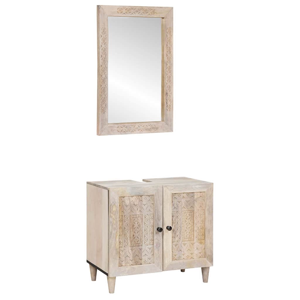 Bathroom Furniture Set Wall-Mounted 2 Pcs 62 X 33 X 58 Cm