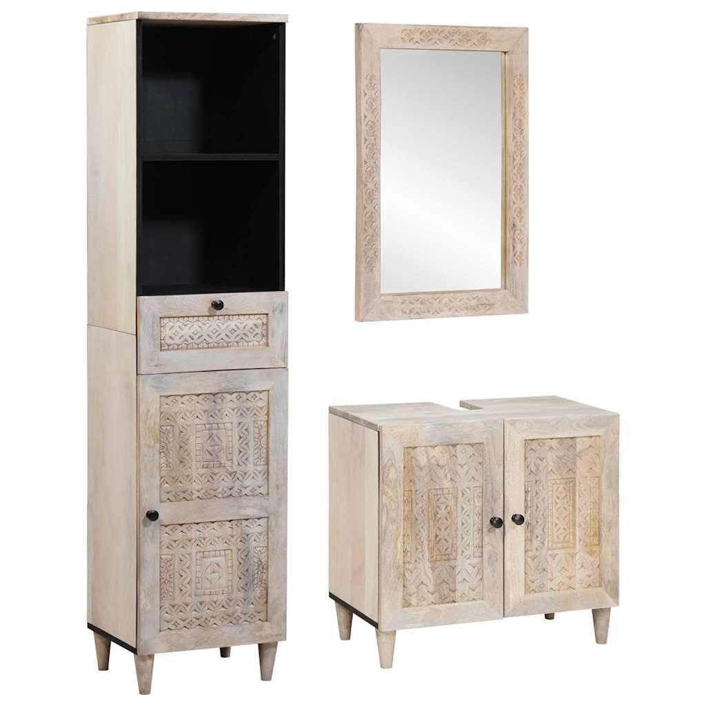 Bathroom Furniture Set With Drawer 3 Pcs 38 X 33 X 160 Cm