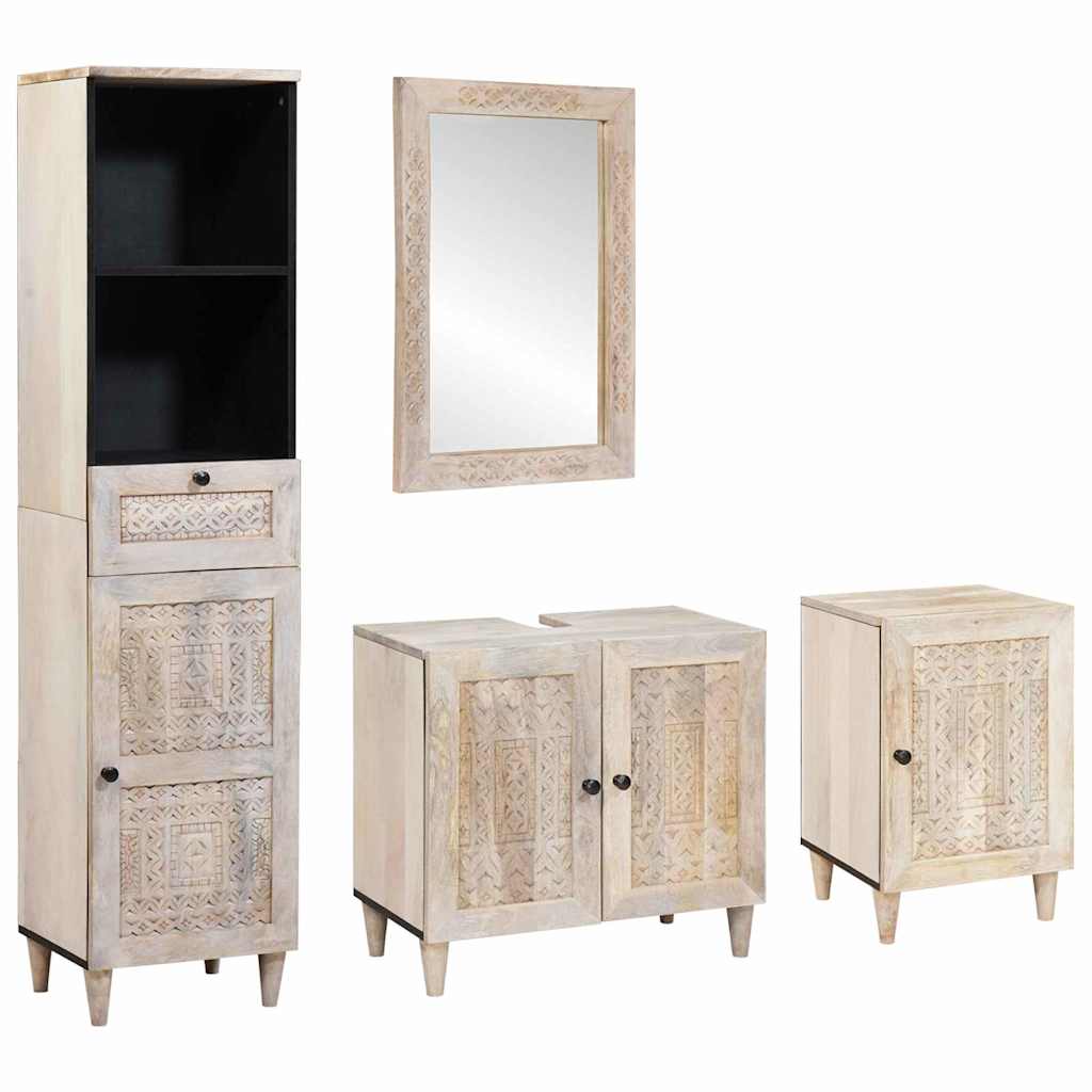 Bathroom Furniture Set With Drawer 4 Pcs 38 X 33 X 160 Cm