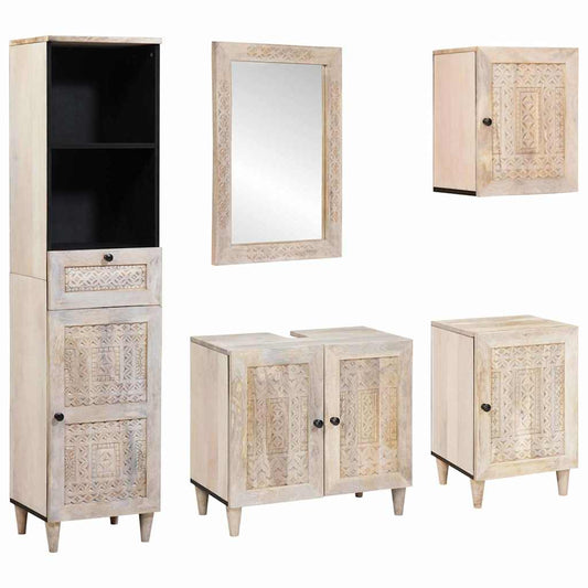 Bathroom Furniture Set With Drawer 5 Pcs 38 X 33 X 160 Cm