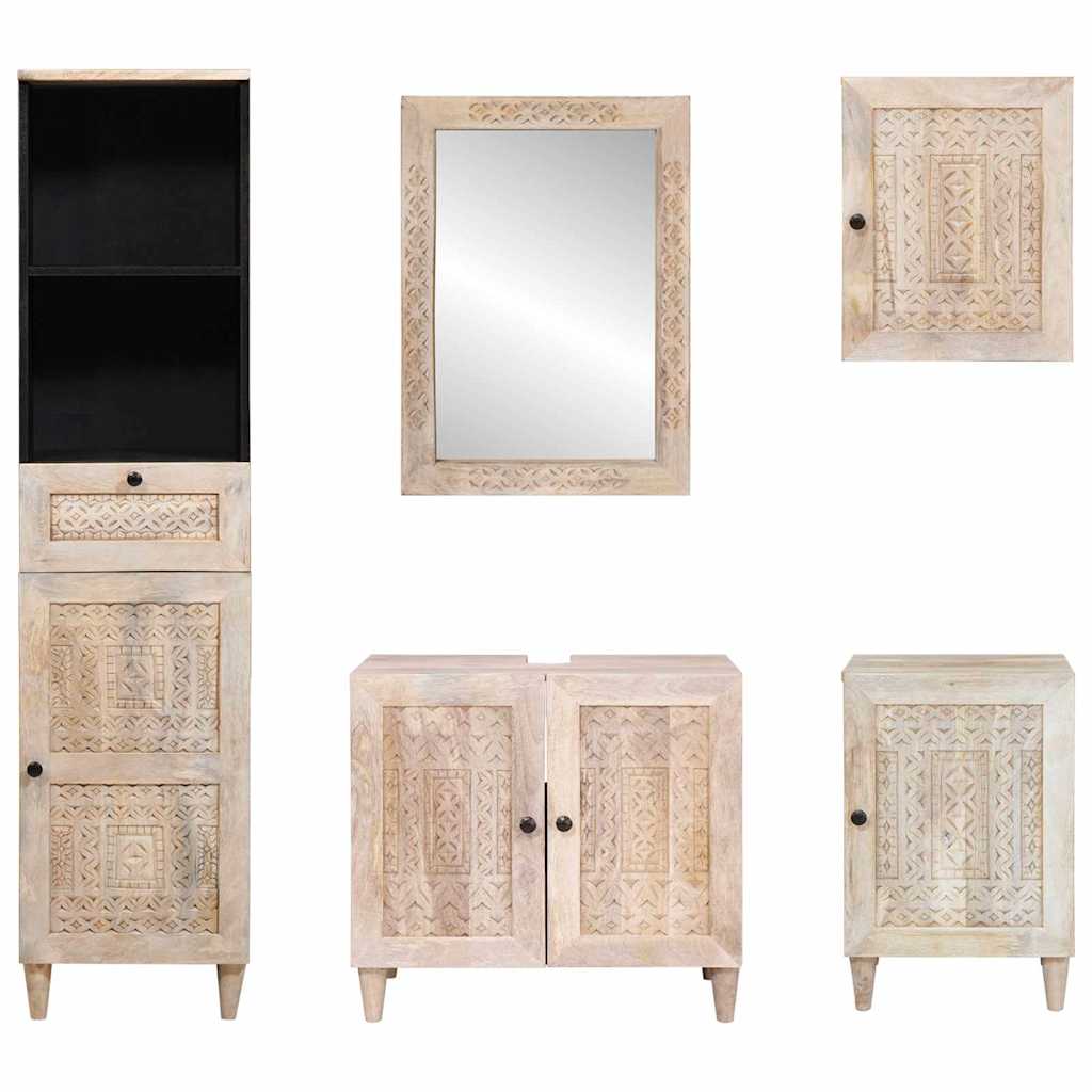 Bathroom Furniture Set With Drawer 5 Pcs 38 X 33 X 160 Cm