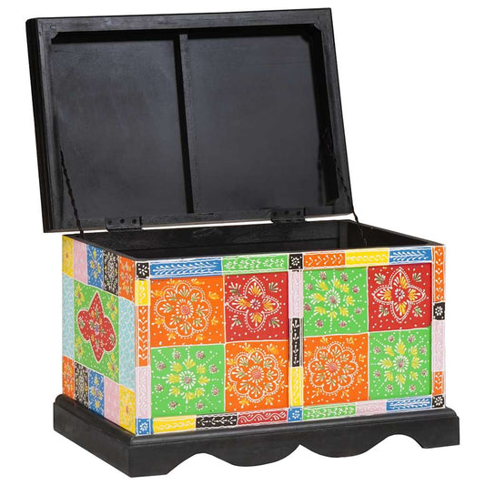 Storage Box Multicolour Solid Mango Wood