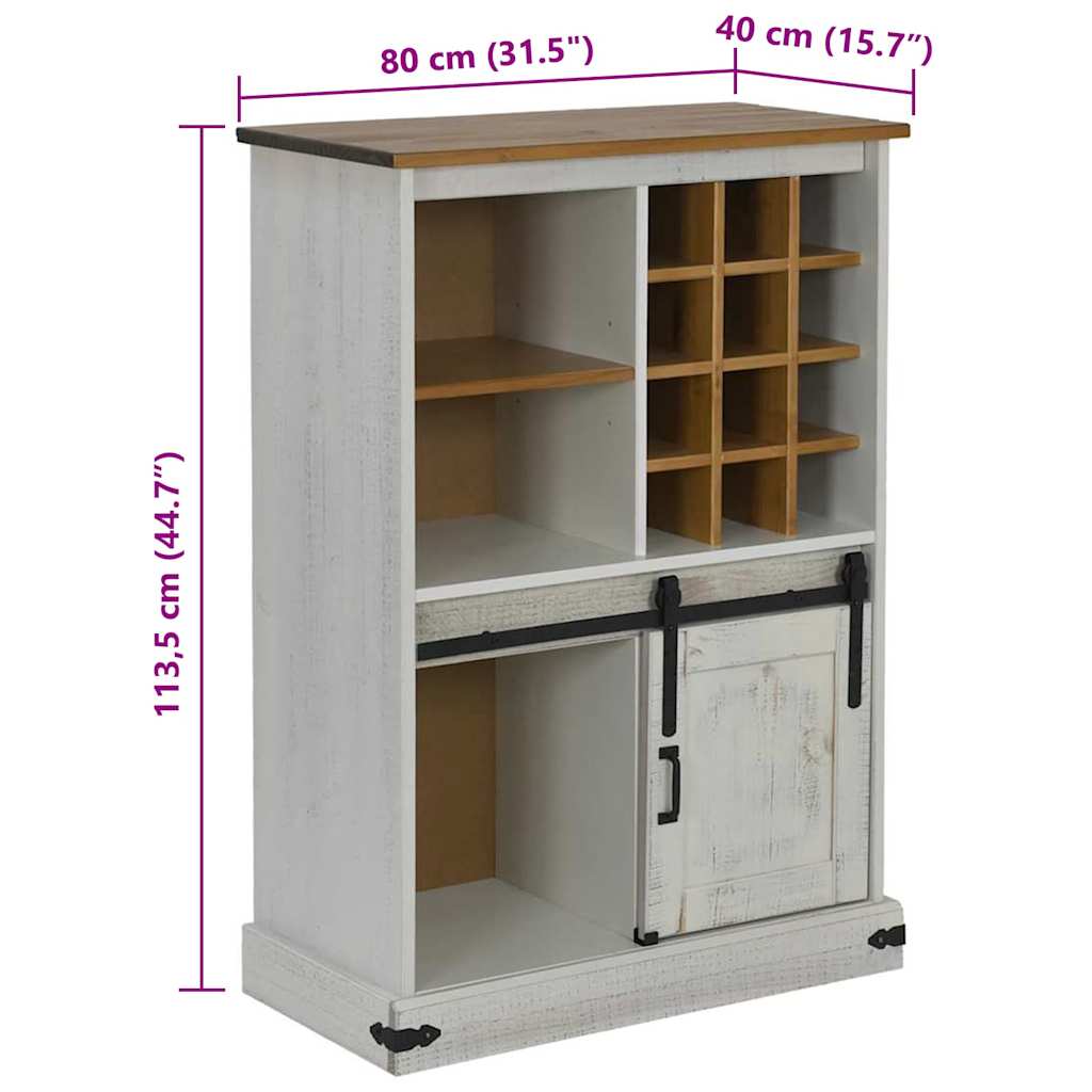 Wine Cabinet Halden With Wine Racks And Sliding Door Pine