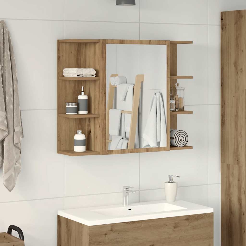Bathroom Mirror Cabinet 80X20.5X64 Cm Engineered Wood