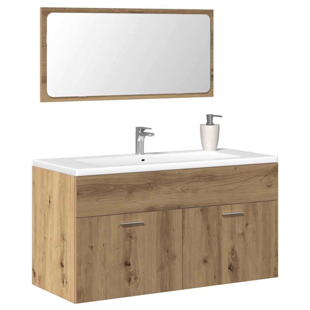Bathroom Cabinet With Mirror Engineered Wood