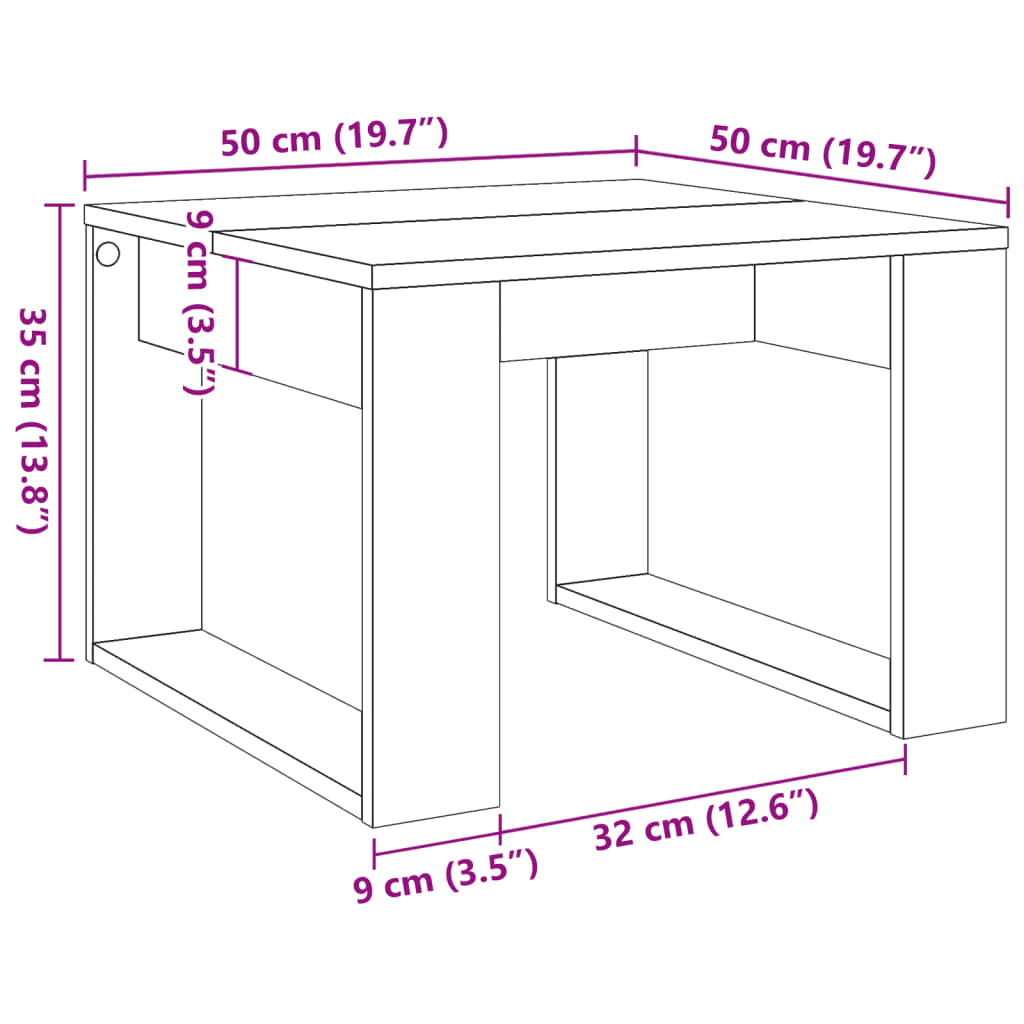 Side Table 50X50X35 Cm Engineered Wood