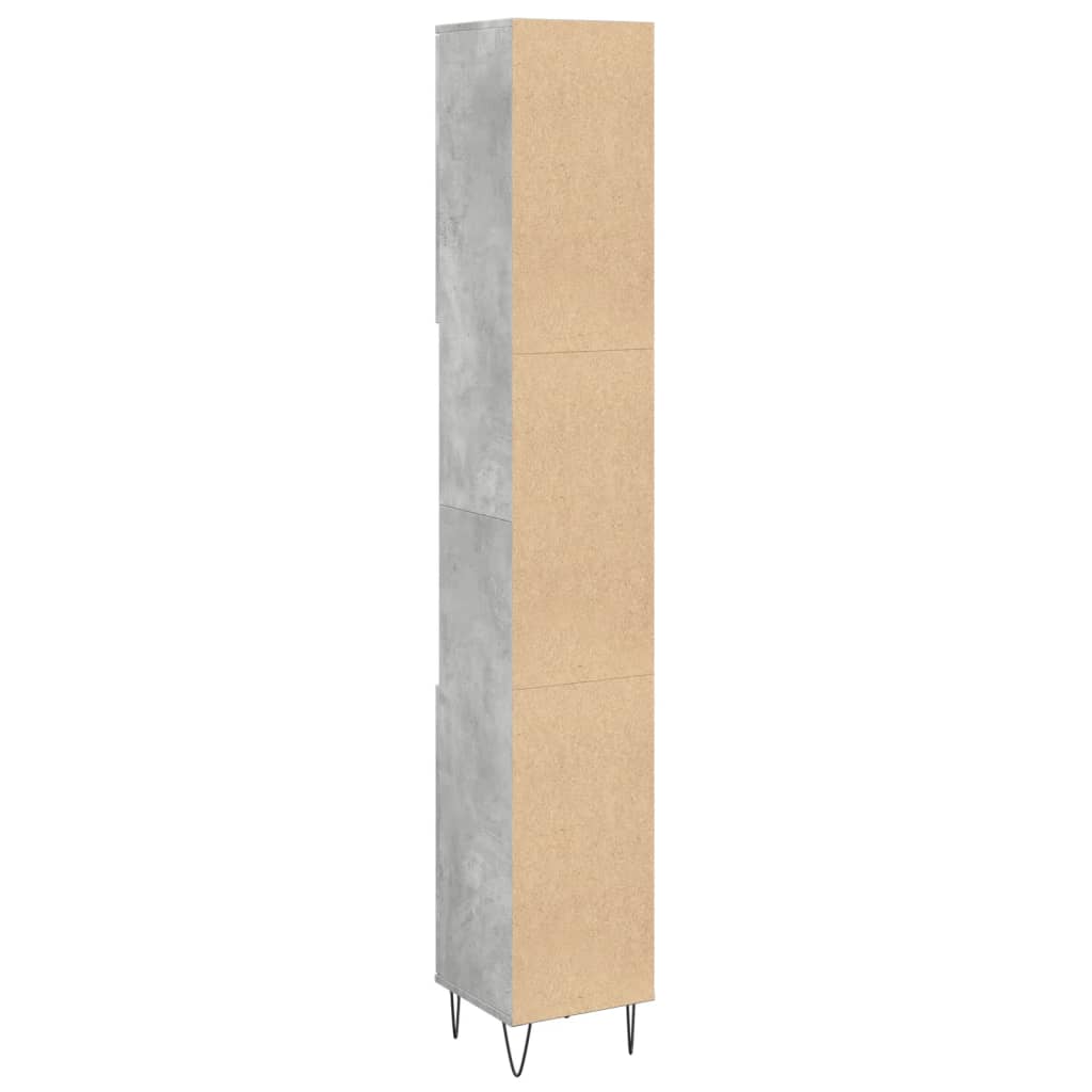 Bathroom Cabinet Concrete Grey 30X30X190 Cm Engineered Wood