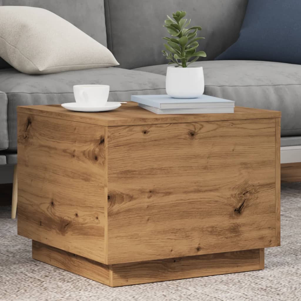 Coffee Table With Led Lights 90X50X40 Cm