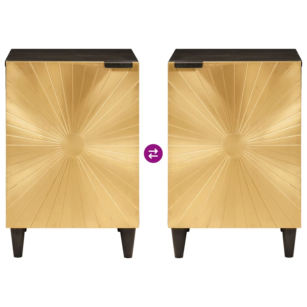 Bathroom Cabinet With Shelf Black And Gold 38 X 33 X 58 Cm
