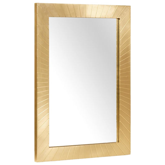 Bathroom Mirror Wall-Mounted Black And Gold 50 X 2.5 X 70 Cm