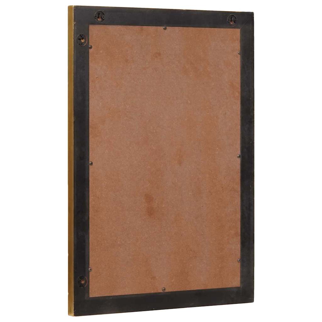 Bathroom Mirror Wall-Mounted Black And Gold 50 X 2.5 X 70 Cm