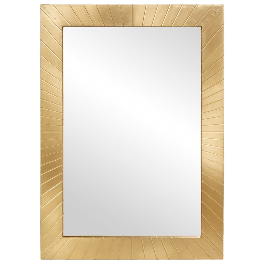 Bathroom Mirror Wall-Mounted Black And Gold 50 X 2.5 X 70 Cm