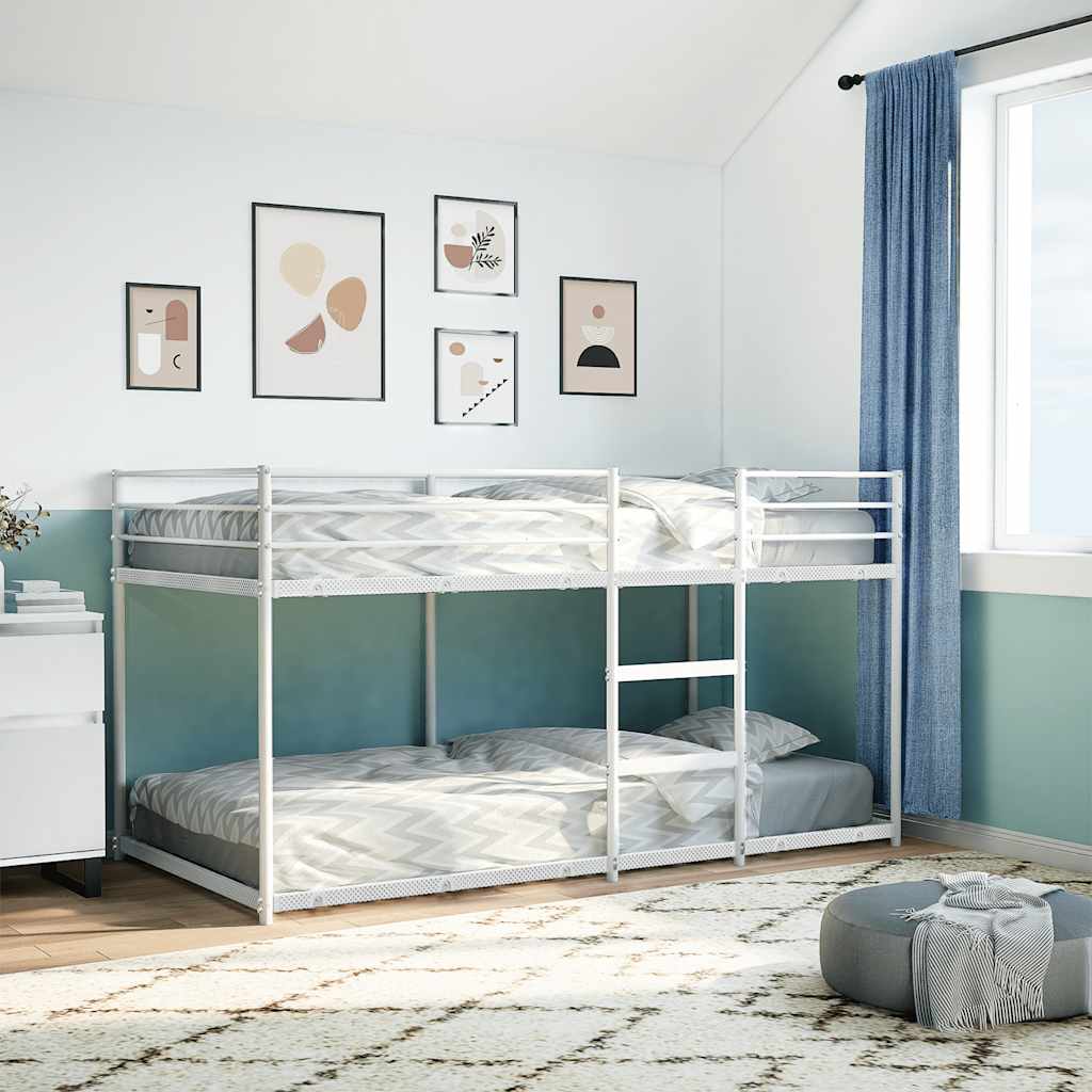 Bunk Bed Without Mattress White Steel