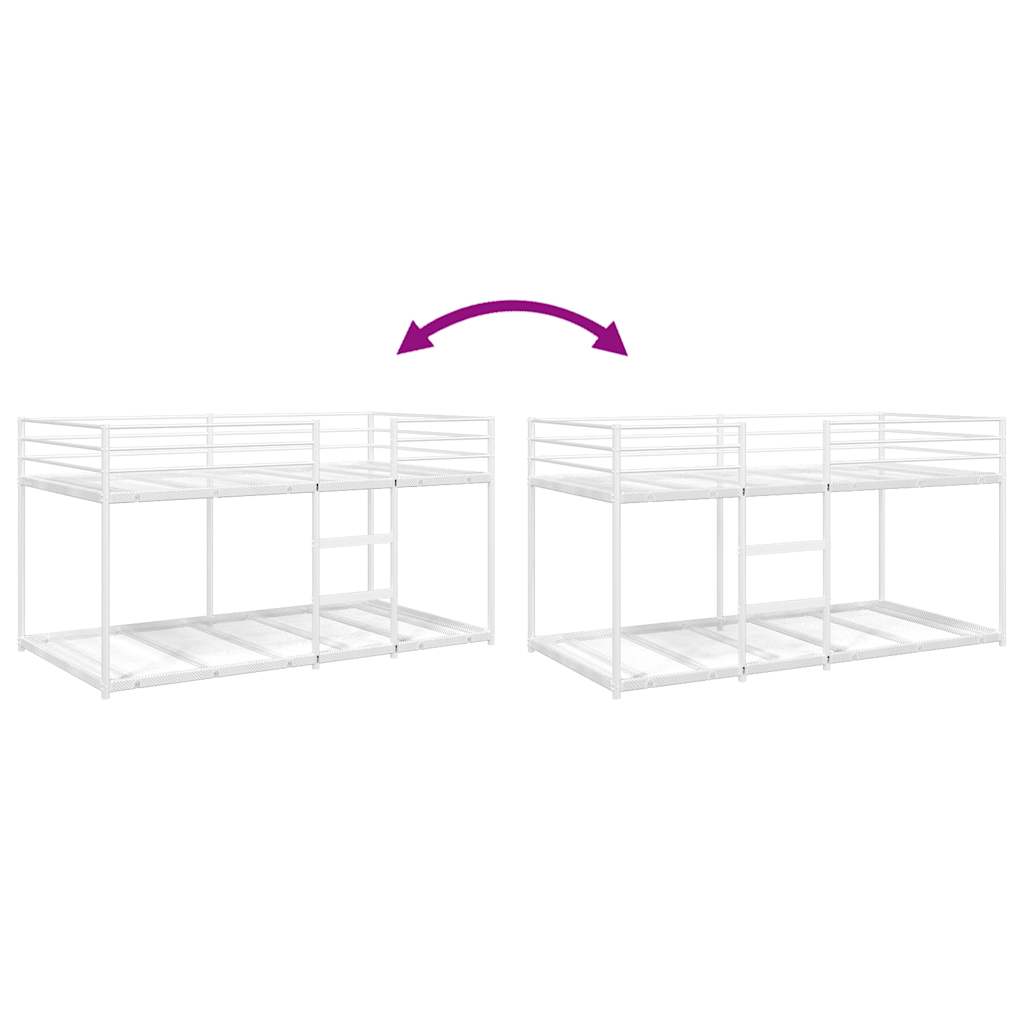 Bunk Bed Without Mattress White Steel