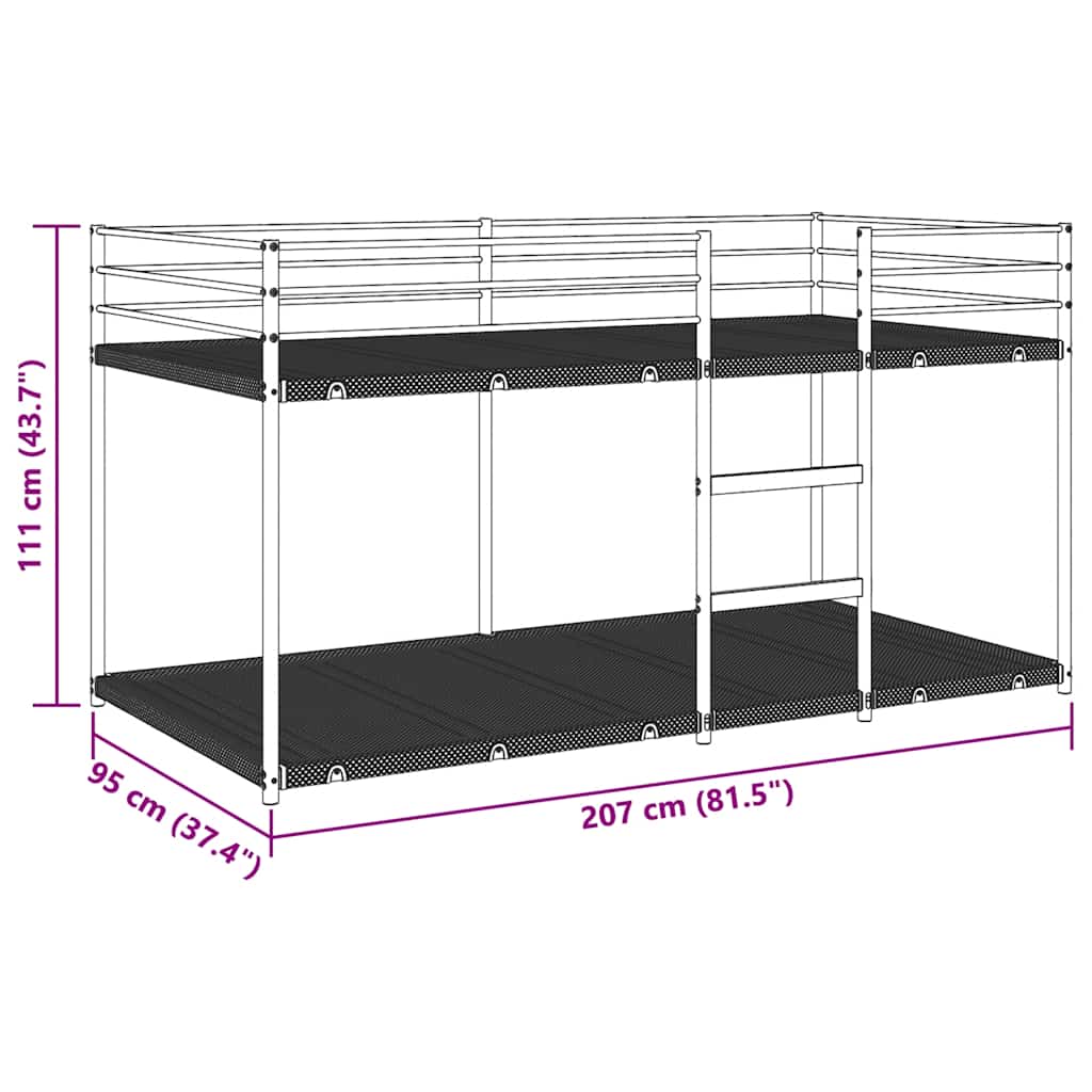 Bunk Bed Without Mattress White Steel