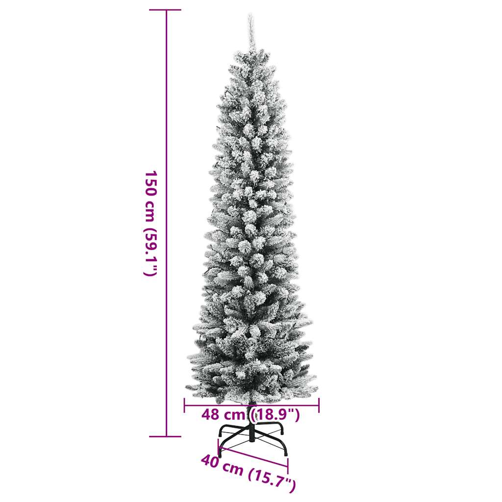 Artificial Christmas Tree 150 Leds And Flocked Snow 150 Cm