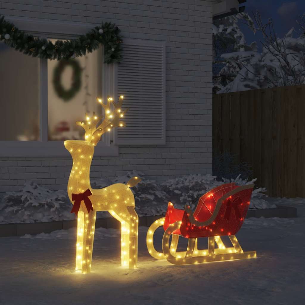 Christmas Decoration Reindeer And Sleigh 100 Leds