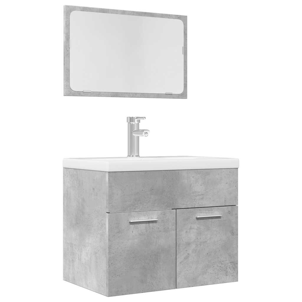 2 Piece Bathroom Furniture Set Engineered Wood