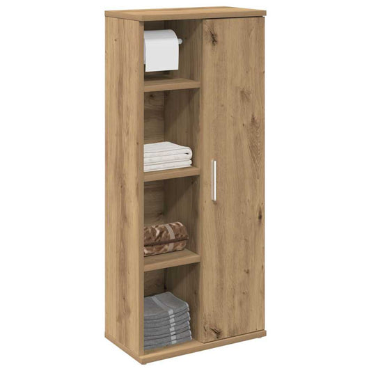 Bathroom Cabinet With Roll Holder 39X22X90 Cm