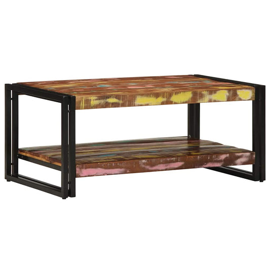 Coffee Table Multicolour 90X50X38 Cm Solid Wood Reclaimed