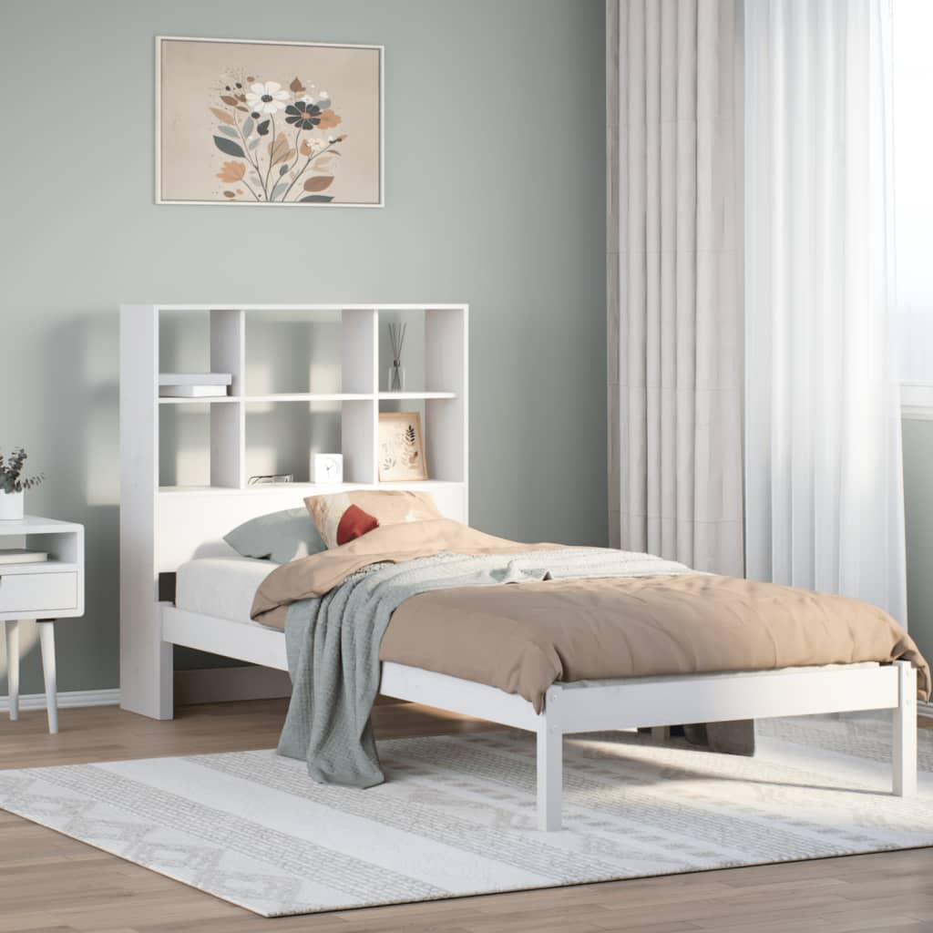 Bookcase Bed Without Mattress Solid Wood Pine