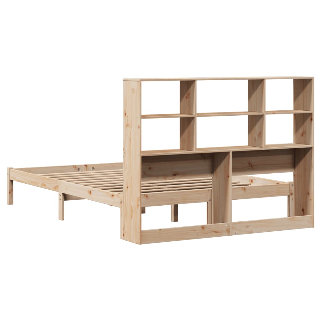 Bookcase Bed Without Mattress Solid Wood Pine
