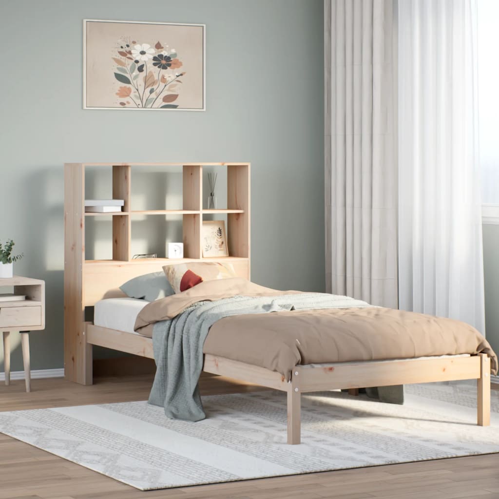 Bookcase Bed Without Mattress Solid Wood Pine