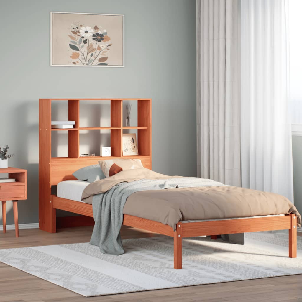 Bookcase Bed Without Mattress Solid Wood Pine