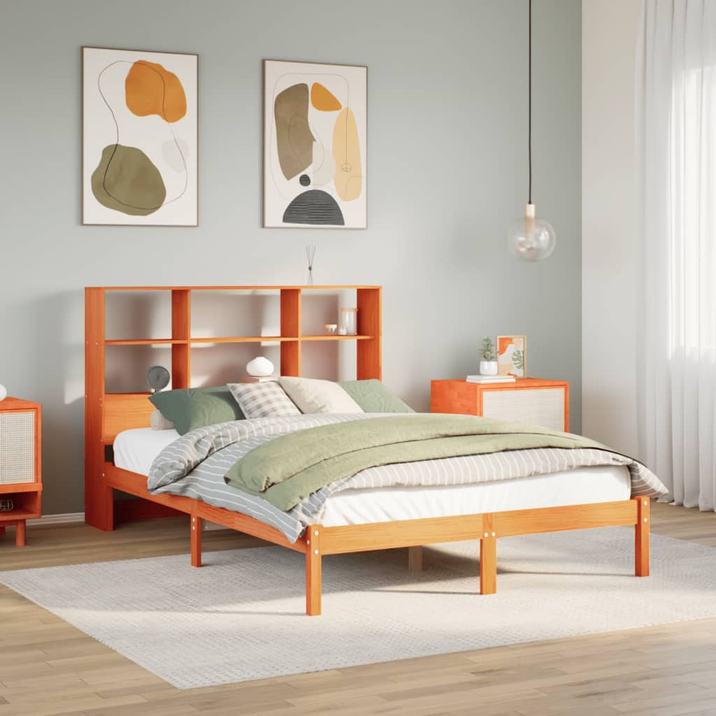 Bookcase Bed Without Mattress Solid Wood Pine