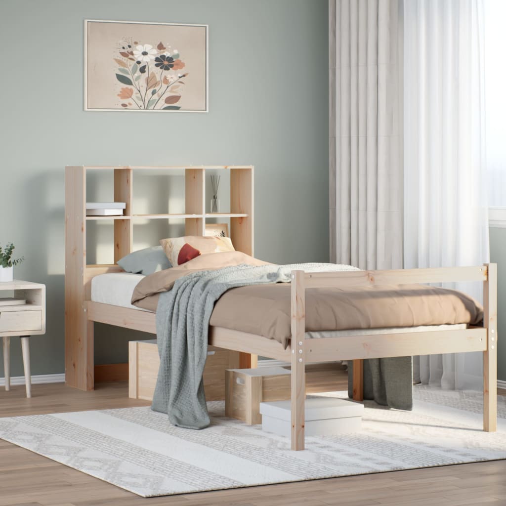Bookcase Bed Without Mattress Small Double Solid Wood Pine