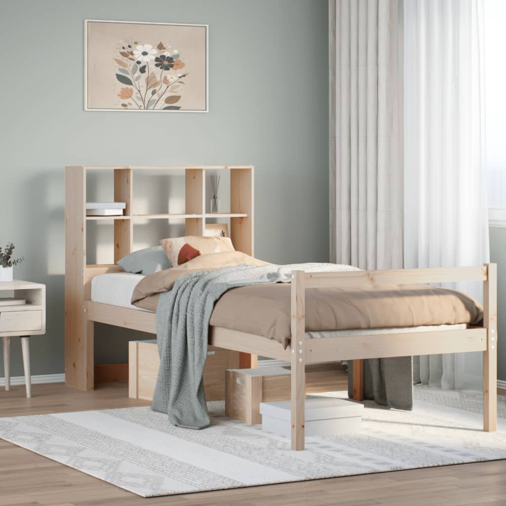 Bookcase Bed Without Mattress Small Double Solid Wood Pine
