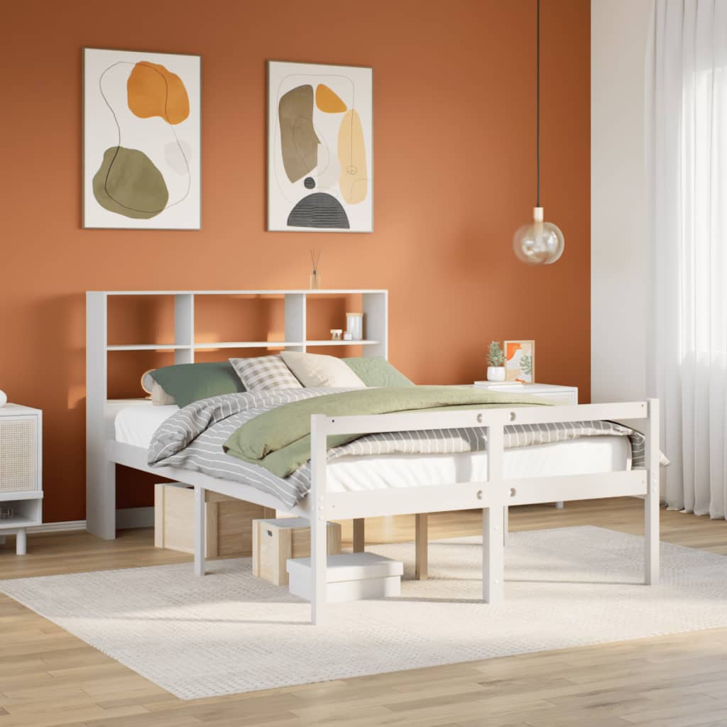 Bookcase Bed Without Mattress Small Double Solid Wood Pine