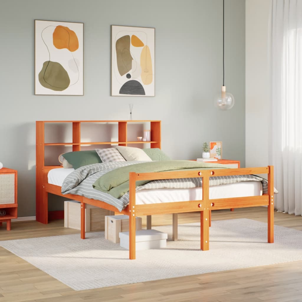 Bookcase Bed Without Mattress Small Double Solid Wood Pine