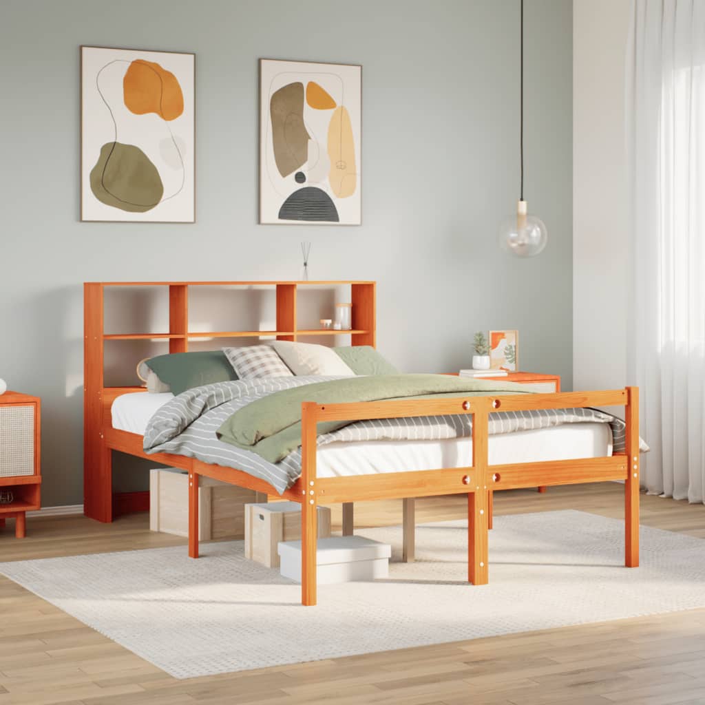 Bookcase Bed Without Mattress Small Double Solid Wood Pine